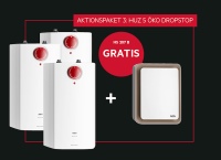 Drei AEG Kleinspeicher Huz 5 ÖKO DropStop inklusive einem kostenlosen Heizlüfter HS 207 B vervollständigen das Aktionspaket 3.<br />Bilder: AEG Haustechnik
