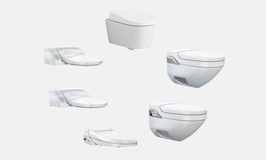 Alle Geberit AquaClean Dusch-WCs mit eingebautem Warmwasserspeicher...