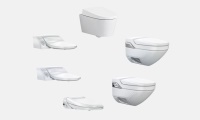 Alle Geberit AquaClean Dusch-WCs mit eingebautem Warmwasserspeicher verfügen über eine integrierte Sicherungseinrichtung des Typs AB (freier Auslauf mit nicht kreisförmigem Überlauf). Bilder: Geberit