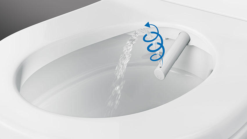Schonende Reinigung: Die patentierte WhirlSpray-Duschtechnologie...