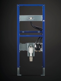 Einfacher Einbau: Die speziell für die Armaturen entwickelten Trockenbau-Installationselemente (Geberit Duofix und Geberit GIS) ermöglichen eine sichere und schnelle Verankerung der Armatur.