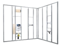 Die Geberit Ausschubmodule sind selbsttragend, eine Aussteifung und Anbindung zur rückwärtigen Wand ist nicht erforderlich, was sich positiv auf den Schallschutz auswirkt.