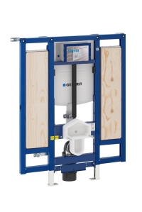 Vereinfachter Montageaufwand: Das neue Geberit Duofix Wand-WC-Element ist mit Montageplatten für Stütz- und Haltegriffe sowie einer höhenverstellbaren und statisch sicheren Befestigung für rollstuhlgerechte WC-Keramiken ausgestattet.  <br />Bild: GEBERIT<br />