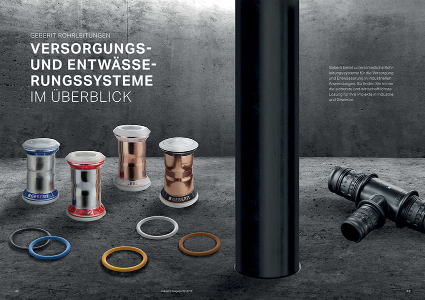 In Szene gesetzt: Das Geberit Industrie-Magazin verbindet...