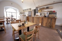 Das Café „Kaffeeküche“ im angesagten Shabby-Chic Stil diente als Orientierung für die Badeinrichtung. 