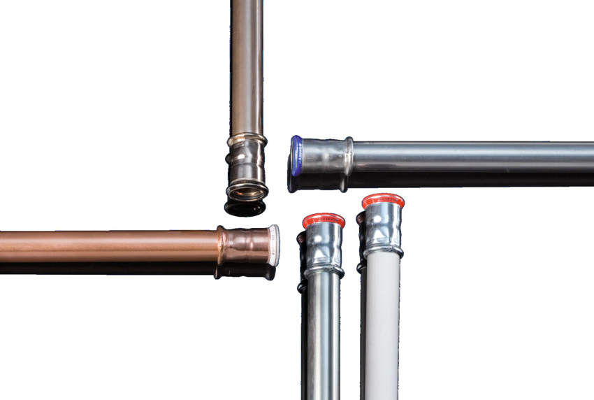 Mapress Fittings sind in den vier Werkstoffen Edelstahl,...