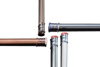 Mapress Fittings sind in den vier Werkstoffen Edelstahl, C-Stahl, Kupfer und Kupfer-Nickel-Eisen-Legierung erhältlich und decken so nahezu jeden Anwendungsbereich ab. 