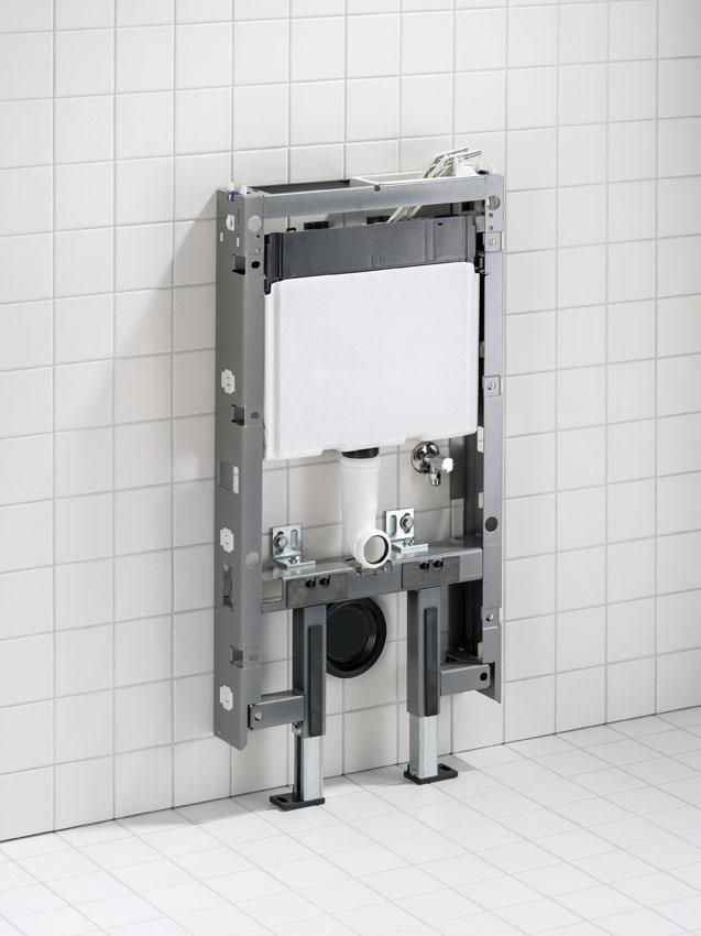 Fertig montiert: Der Tragrahmen des Sanitärmoduls ähnelt...