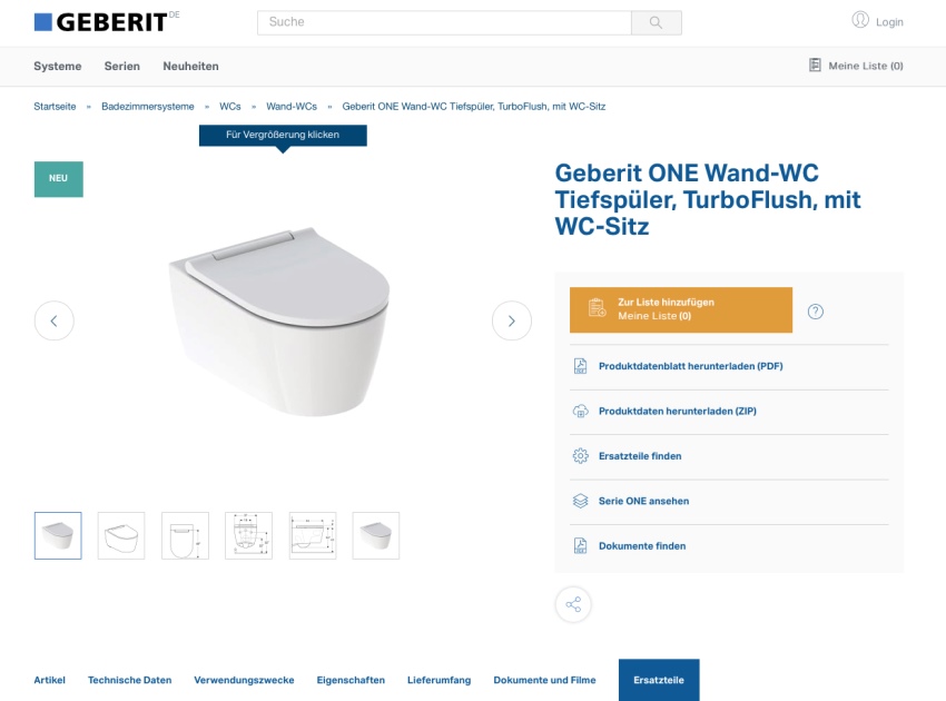 Auf jeder Produktdetail-Seite stehen dem Nutzer viele...