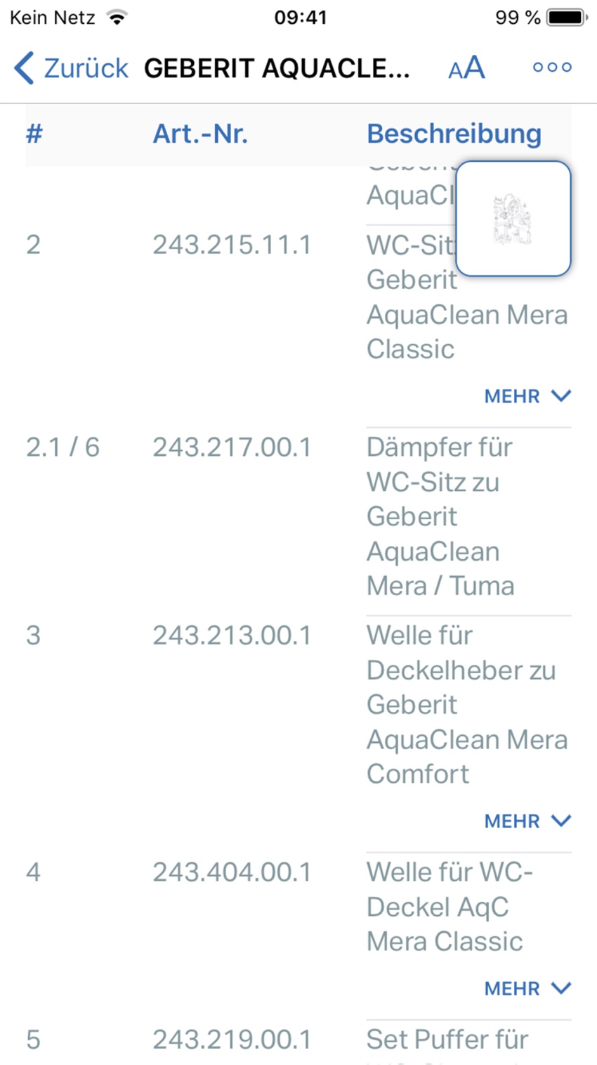 Ersatzteile gesucht? Beim Aufrufen des separaten Tabs...