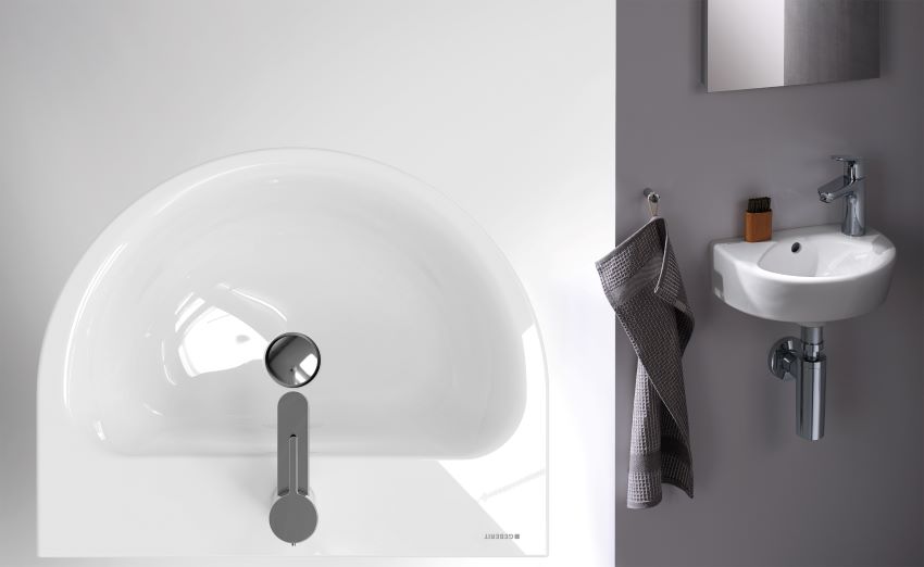 Modern, klar und mit runder Optik – der neue Waschtisch...