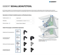 Das Tool ermittelt die zu erwartenden Installationsgeräusche von mehr als 2.000 unterschiedlichen Bausituationen. Seine schalltechnischen Angaben basieren auf Messungen des Fraunhofer Instituts für Bauphysik (IBP) in Stuttgart. Das ermöglicht maximale Sicherheit bei der Erfüllung der relevanten Normen und Richtlinien.
