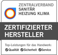 Mit dem neuen Qualitätssiegel zeichnet der Zentralverband Hersteller für ihre Produkte und ihr Engagement zur Unterstützung der betrieblichen Abläufe im SHK-Handwerk aus. Die Bewertungskriterien sind auf der Verbandswebseite veröffentlicht.<br />Bilder: ZVSHK<br />