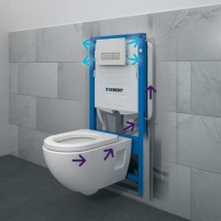 Das Abluftsystem Geberit DuoFresh bringt frische Luft.......