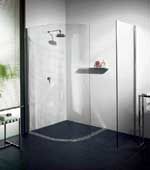 Das bodengleiche Design der Ganzglasdusche Intro S.......
