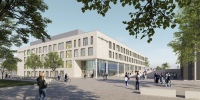Die Goetheschule in Wetzlar wird neu gebaut. Lehrer und Schüler wollen im Sommer einziehen.<br />Bild: Schmees Wagner, Gießen<br />