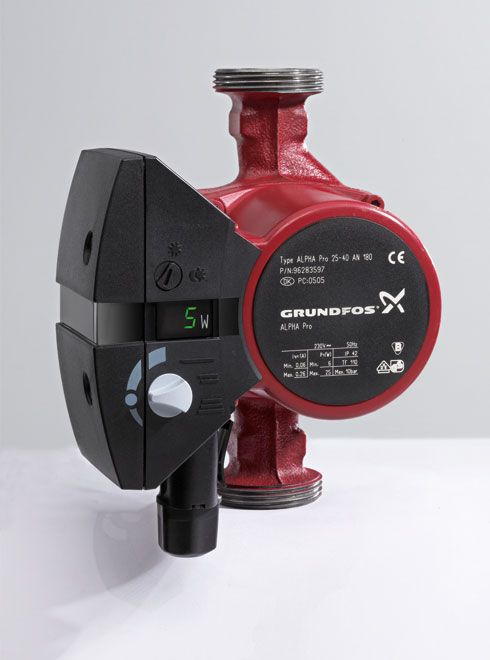 Die ALPHA Pro von Grundfos mit Energielabel A reduziert...