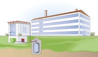 Großanlage mit Pufferspeicher. Bild: Mall