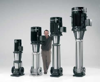 Grundfos hat nun mit den Varianten CR 120 und CR 150 vertikale mehrstufige Aggregate in Inline-Bauweise mit einer Förderleistung bis zu 180 m³/h (60 Hz) im Programm. Foto: Grundfos
