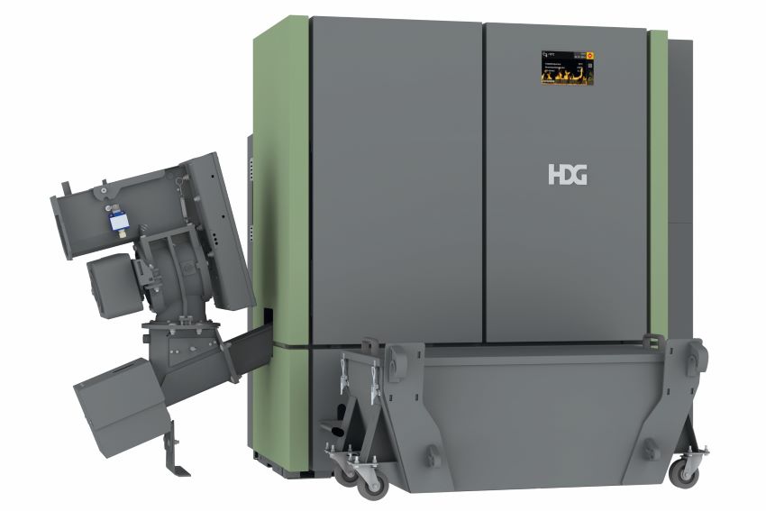 HDG Hackschnitzelheizung C95 mit Aschekasten für Frontlader...