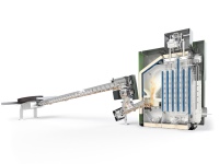 Der neue HDG Feinstaub-Abscheider kann direkt im Kessel integriert werden – wie hier rechts im Schnittbild der HDG Compact 40-80E zu sehen. Mit nur fünf Zentimetern fällt der zusätzliche Platzbedarf minimal aus.<br />Bild: HDG