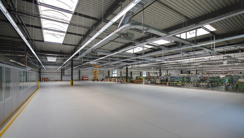 Der Erweiterungsbau im Armaturenwerk am Hansgrohe Standort...