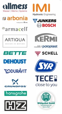 Firmenlogos von den auf der ISH-Messenachlese vertretenen.......