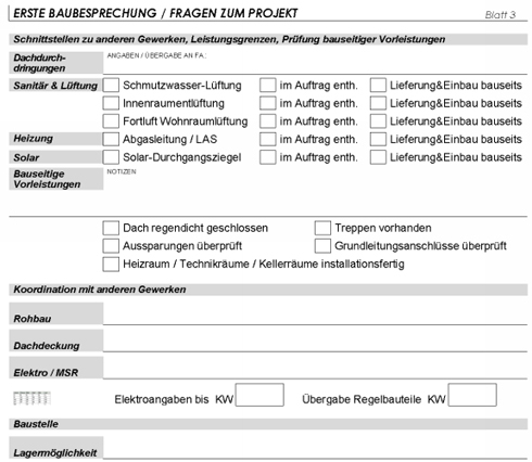 Die Klärung der Schnittstellen mit anderen Gewerken...