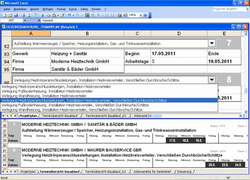 Mit dem Excel-Planungstool für die Komplettsanierung...