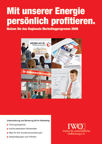Mit dem Regionalen Marketingprogramm 2008 will IWO...