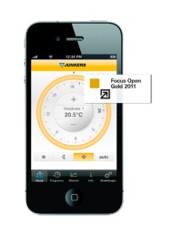 „Junkers Home“ räumt ab: Die App zur mobilen Heizungsregelung gewann beim Internationalen Designpreis Baden-Württemberg den „Focus in Gold“. Mit der App lässt sich<br />die Heizung bequem von unterwegs steuern. Zudem zeigt „Junkers Home“ Wartungs- oder Störungsmeldungen an. So kann der Heizungsfachmann gegebenenfalls auch von unterwegs informiert werden.