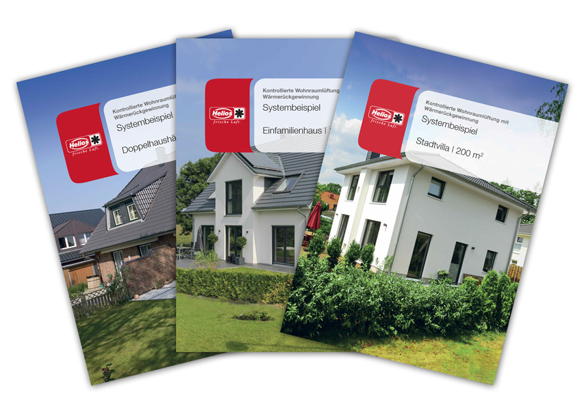 Die neuen Helios KWL-Systembeispiele sind in drei Varianten...
