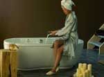 Baden in Milch tut nicht nur gut, sondern macht auch.......