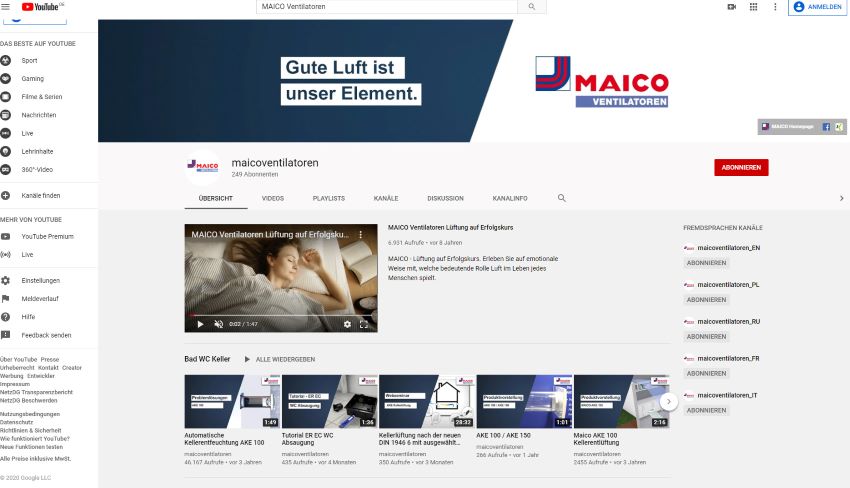 Film ab! Jetzt den <a href="https://www.youtube.com/user/maicoelektroapparate/featured"target="_blank">maicoventilatoren...