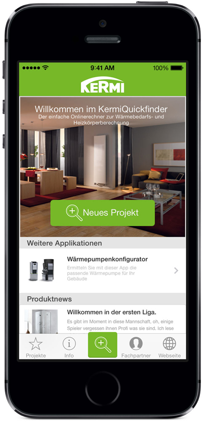 Mit der KermiQuickfinder App ermitteln Sie die Heizlast...