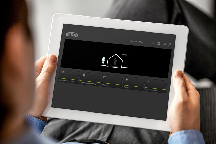 Mit Kermi Smart Home kann der Nutzer über eine Internet-Verbindung...
