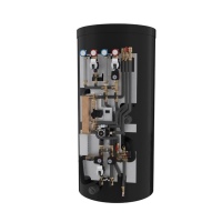 Flexibel bei der Bestellung & komfortabel auf der Baustelle: Der x-buffer flex besteht aus nur drei kompakten Modulen: Speicher, Dämmung und Hydromodul (im Bild offen) inkl. werkzeuglos klemmender EPP-Verkleidung. Bei der Bestellung des Hydromoduls kann aus verschiedenen Ausstattungen gewählt werden.