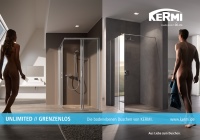 Das Kermi Kommunikationskonzept UNLIMITED // GRENZENLOS: junge, ästhetische, nackte Körper stehen sinnbildlich für das Thema „grenzenlos“ und die bodenebenen Duschen von Kermi. Ausgezeichnet mit dem German Brand Award 2016.<br />Bild: Kermi GmbH