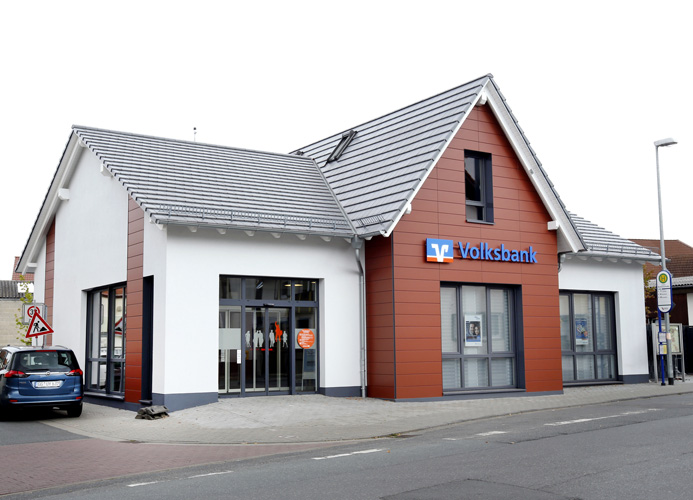 Der Neubau der Volksbank-Filiale in Riedstadt-Leeheim...