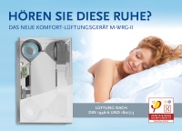 Meltem ergänzt mit der neuen Geräteserie M-WRG-II das bestehende Produktspektrum. Sie ist optimal auf die bautechnischen Gegebenheiten moderner Niedrigenergiebauten abgestimmt und verfügt über eine PHI-Zertifizierung zum Einsatz in Passivhäusern.<br />Bild: Meltem
