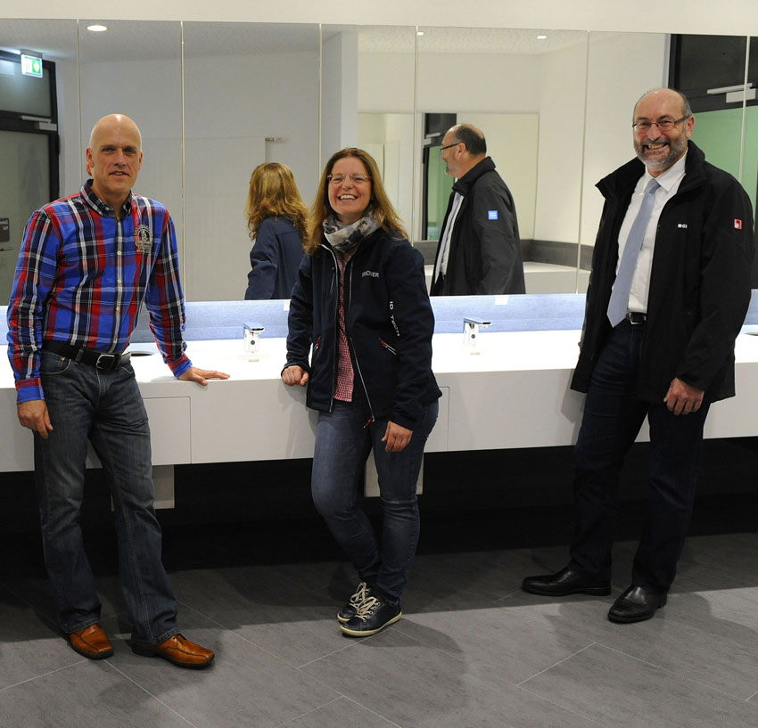 Baubeteiligte „Sanitärräume NürnbergMesse“ von links:...