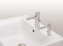 Das identische Design der Waschtisch-Armatur Metrix.......