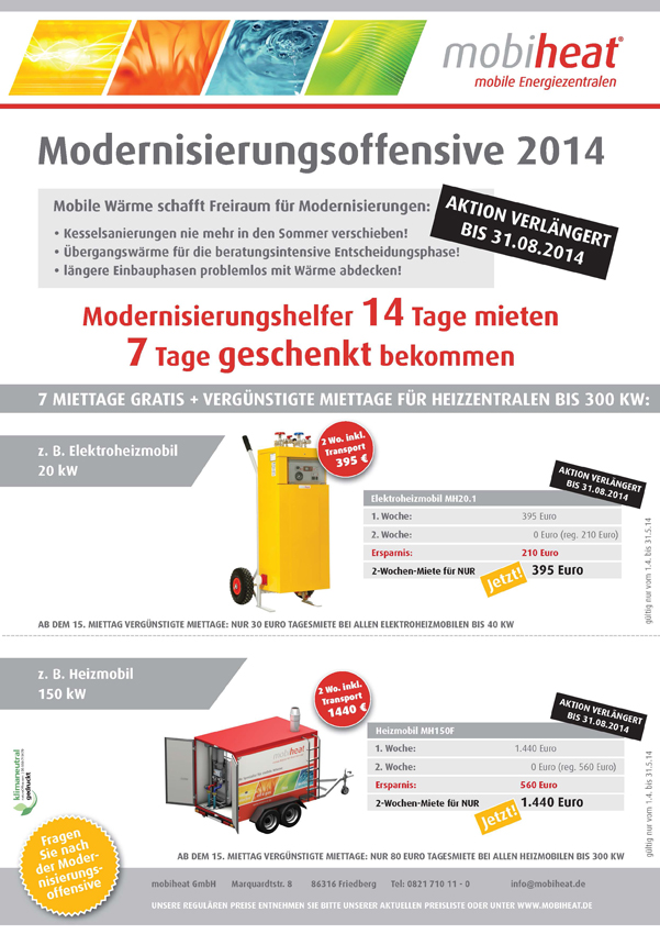 Die mobiheat-Modernisierungsoffensive: 7 Tage geschenkt...