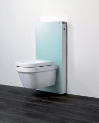 Geberit Monolith Sanitärmodul für Stand-WC, Glas mint/Kunsstoff weiß, Art.Nr. 131.003.SK.1. 
