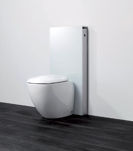 Geberit Monolith Sanitärmodul für Wand-WC, Glas weiß/Aluminium,...