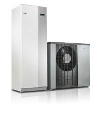 Die Außeneinheit NIBE F2120 bildet mit den kompakten Inneneinheiten VVM 310/320/500 ein edles und aufgeräumtes Erscheinungsbild.