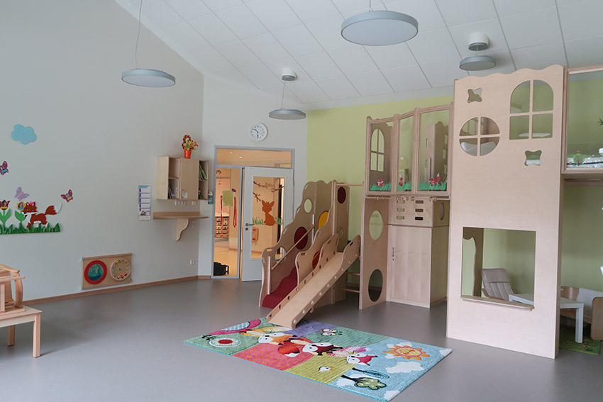 Zwei Gruppenräume mit jeweils 55 m² bieten viel Platz...