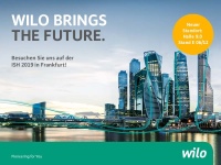 Auf der ISH 2019 in Frankfurt dreht sich vom 11. bis 15. März bei Wilo am neuen Standort in Halle 9.0, <br>Stand E 06/12 alles um Systeme und Lösungen, die auf nachhaltigen Konzepten und smarten Technologien aufbauen.