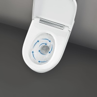 Einfache Reinigung: Das Dusch-WC Geberit AquaClean Sela verfügt jetzt auch über eine spülrandlose WC-Keramik mit TurboFlush-Spültechologie, die die Keramik gründlich und leise ausspült.