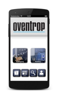 Screenshot „Oventrop App“ für Android Katalog und Nachrichten. Bild: Oventrop<br />